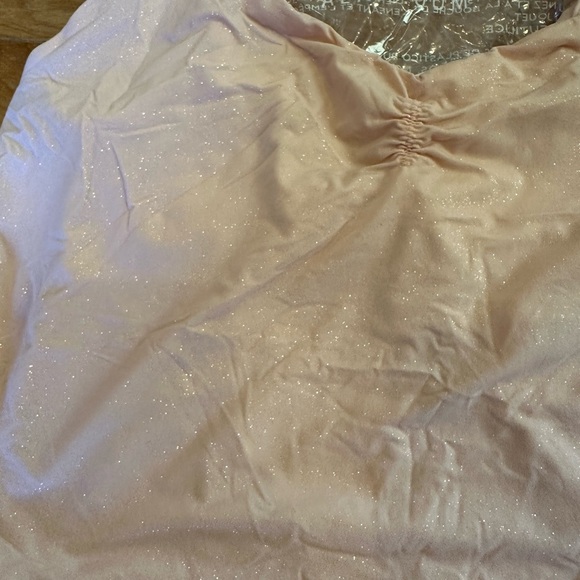 Aerie Women's Pink Shimmer Crop Cami Top - Picture 4 of 5